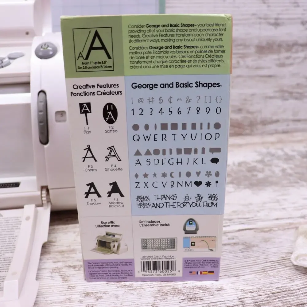 Cricut Personal Electronic Cutter Machine CRV001 Power Supply & George Cartridge